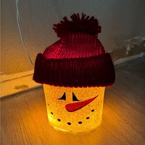 Festive Snowman Light with Red Hat